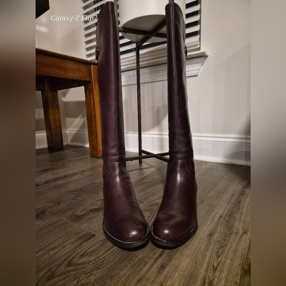 Franco Sarto L-Brindley Leather Riding Boots - Mahogany - Picture 1 of 6
